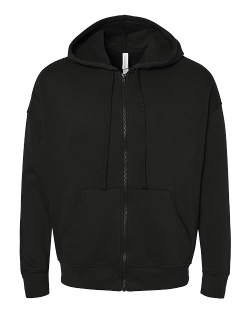 BELLA + CANVAS 3759 - Unisex Sponge Fleece DTM Full-Zip Hoodie Sweatshirt - Black