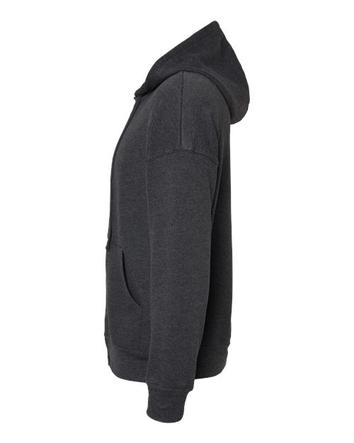 BELLA + CANVAS 3759 - Unisex Sponge Fleece DTM Full-Zip Hoodie Sweatshirt - Dark Grey Heather