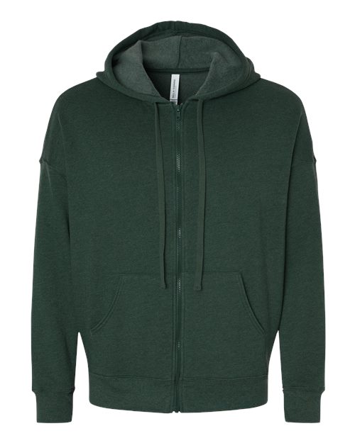 BELLA + CANVAS 3759 - Unisex Sponge Fleece DTM Full-Zip Hoodie Sweatshirt - Heather Forest