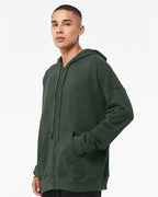 BELLA + CANVAS 3759 - Unisex Sponge Fleece DTM Full-Zip Hoodie Sweatshirt - Heather Forest