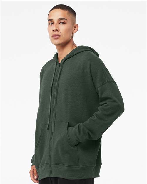 BELLA + CANVAS 3759 - Unisex Sponge Fleece DTM Full-Zip Hoodie Sweatshirt - Heather Forest
