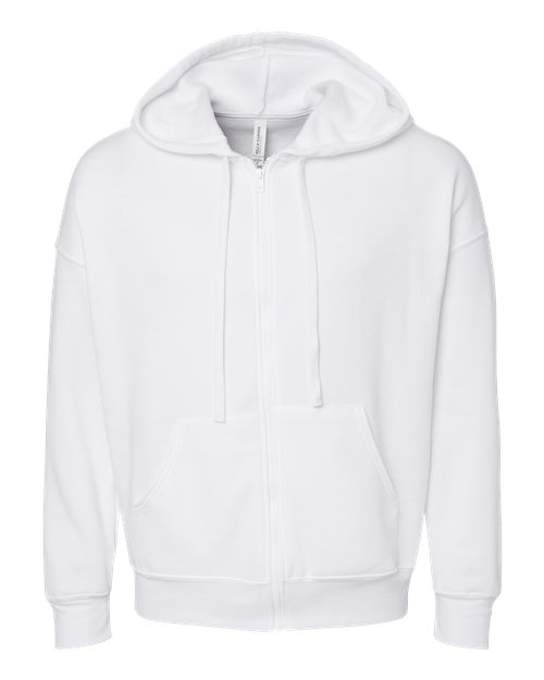 BELLA + CANVAS 3759 - Unisex Sponge Fleece DTM Full-Zip Hoodie Sweatshirt - White