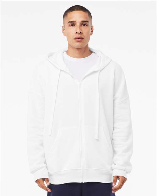 BELLA + CANVAS 3759 - Unisex Sponge Fleece DTM Full-Zip Hoodie Sweatshirt - White