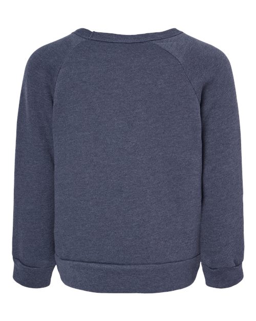 BELLA + CANVAS 3901T - Toddler Sponge Fleece Raglan Crewneck Sweatshirt - Heather Navy