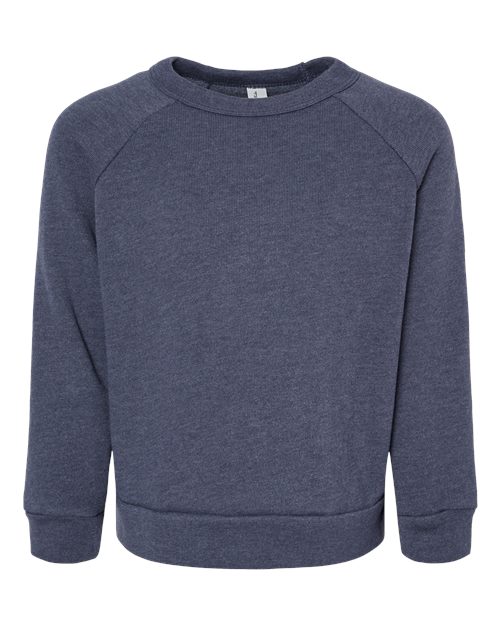 BELLA + CANVAS 3901T - Toddler Sponge Fleece Raglan Crewneck Sweatshirt - Heather Navy