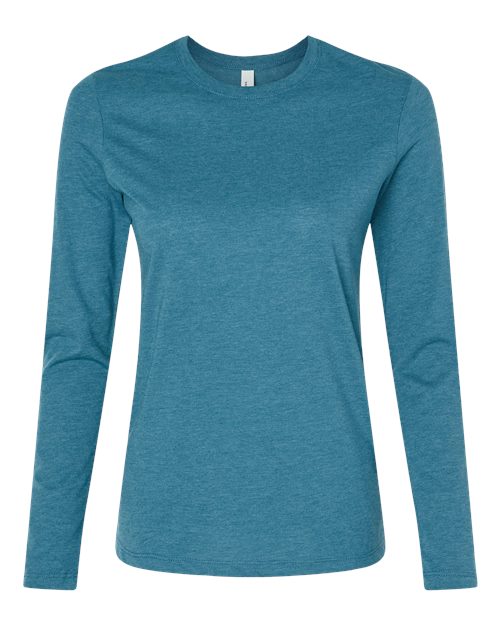 BELLA + CANVAS 6500 - Womens Jersey Long Sleeve Tee - Heather Deep Teal