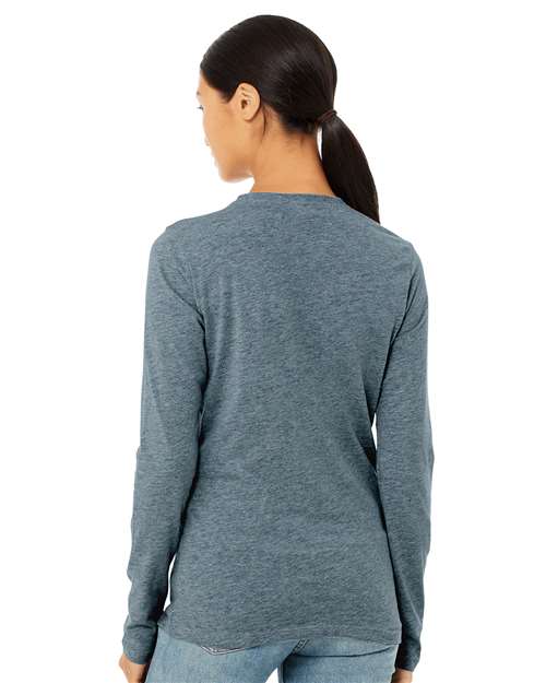 BELLA + CANVAS 6500 - Womens Jersey Long Sleeve Tee - Heather Slate