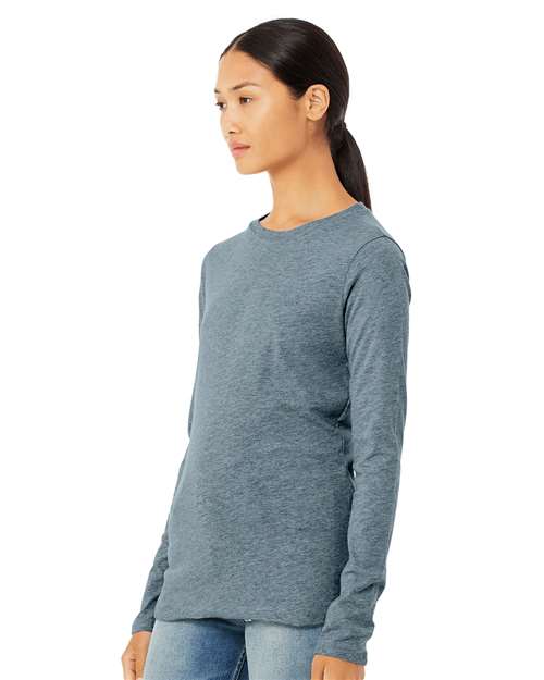 BELLA + CANVAS 6500 - Womens Jersey Long Sleeve Tee - Heather Slate
