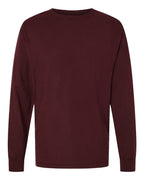 ComfortWash by Hanes GDH200 - Unisex Garment-Dyed Long Sleeve T-Shirt — Maroon (flat)