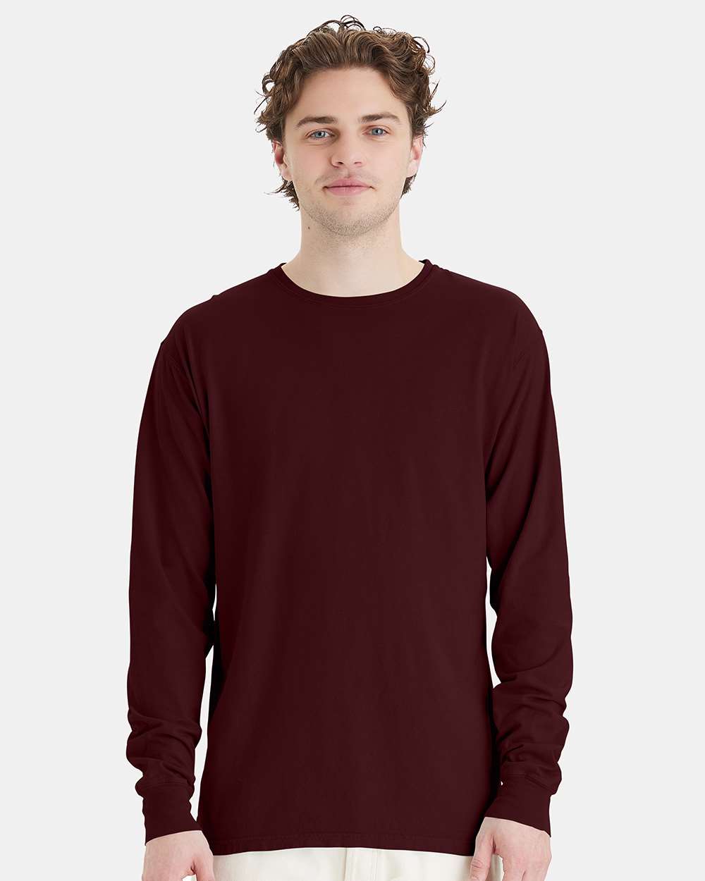 ComfortWash by Hanes GDH200 - Unisex Garment-Dyed Long Sleeve T-Shirt — Maroon