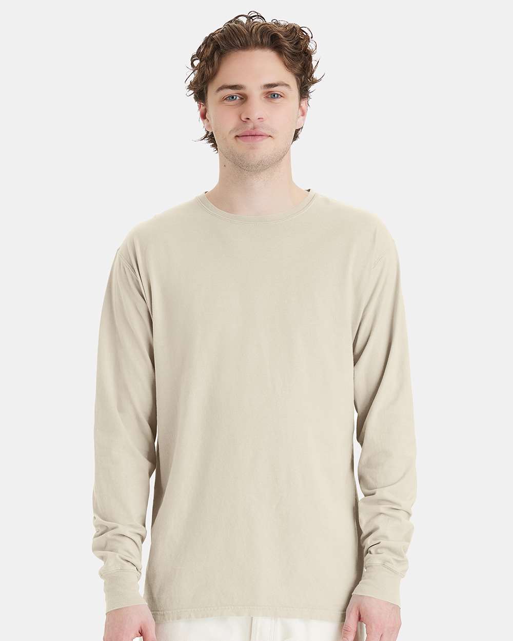 ComfortWash by Hanes GDH200 - Unisex Garment-Dyed Long Sleeve T-Shirt — Parchment