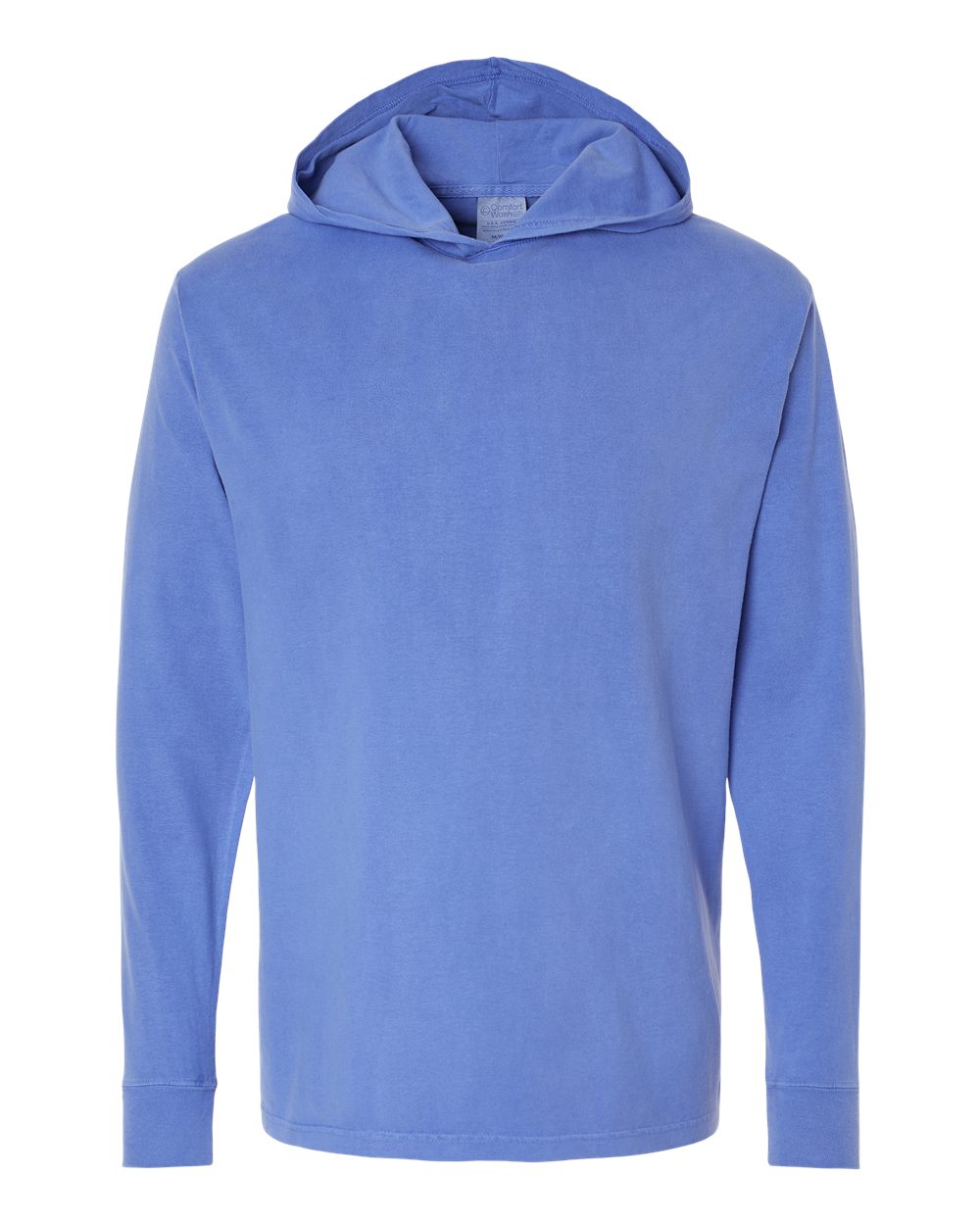 ComfortWash by Hanes GDH280 - Unisex Garment-Dyed Jersey Hooded Long Sleeve T-Shirt — Deep Forte Blue (flat)