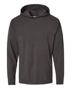 ComfortWash by Hanes GDH280 - Unisex Garment-Dyed Jersey Hooded Long Sleeve T-Shirt — New Railroad Grey (flat)