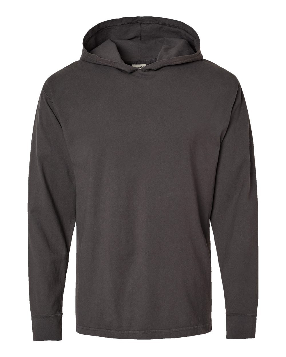 ComfortWash by Hanes GDH280 - Unisex Garment-Dyed Jersey Hooded Long Sleeve T-Shirt — New Railroad Grey (flat)
