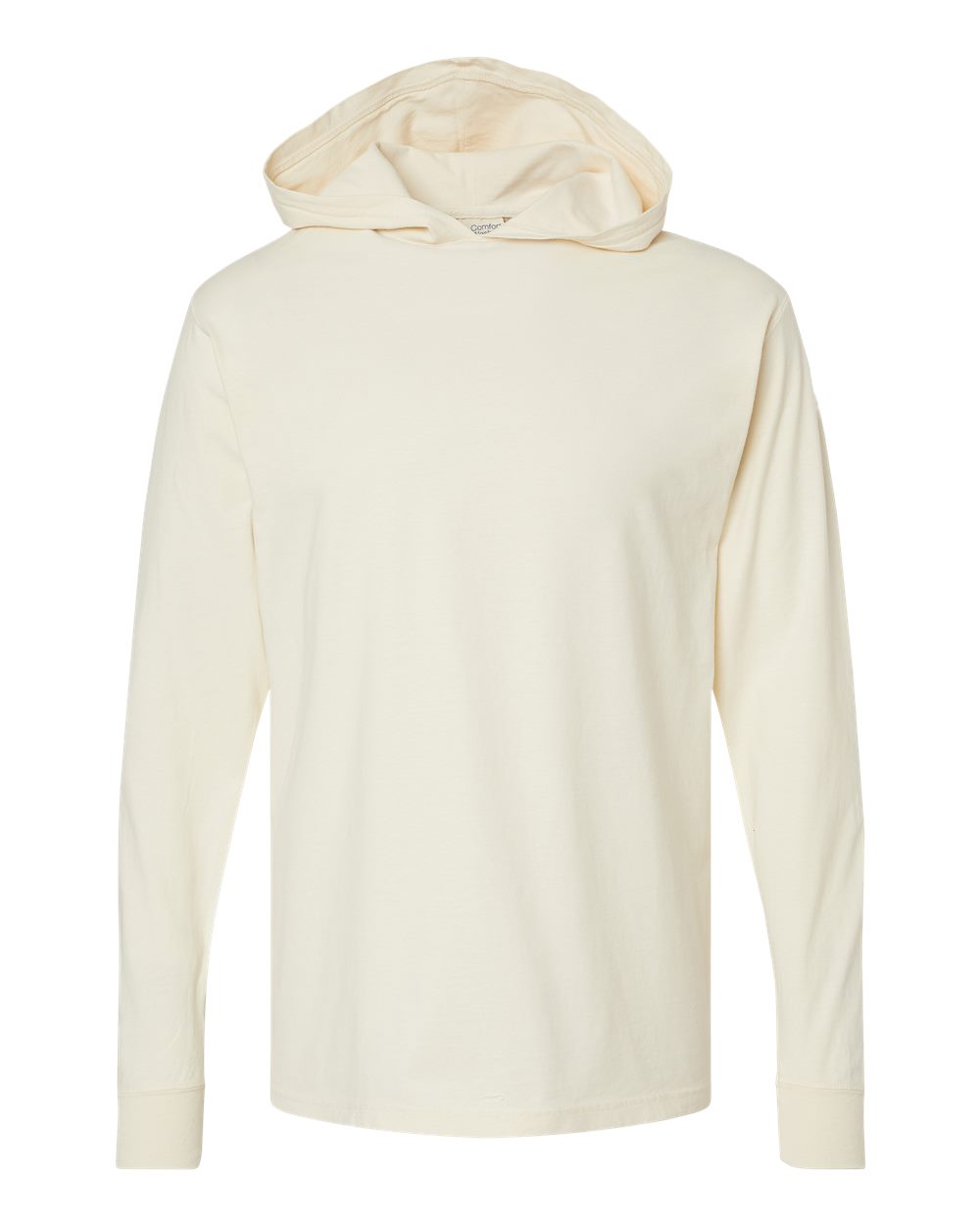 ComfortWash by Hanes GDH280 - Unisex Garment-Dyed Jersey Hooded Long Sleeve T-Shirt — Parchment (flat)