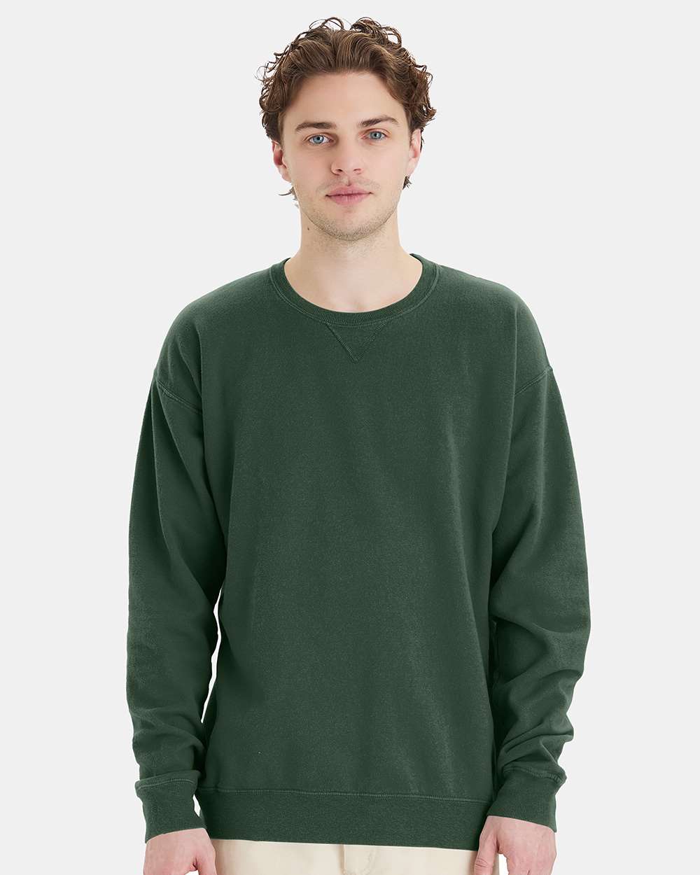 ComfortWash by Hanes GDH400 - Unisex Garment-Dyed Crewneck Sweatshirt — Field Green