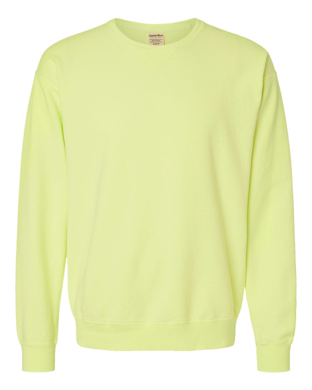 ComfortWash by Hanes GDH400 - Unisex Garment-Dyed Crewneck Sweatshirt — Chic Lime (flat)