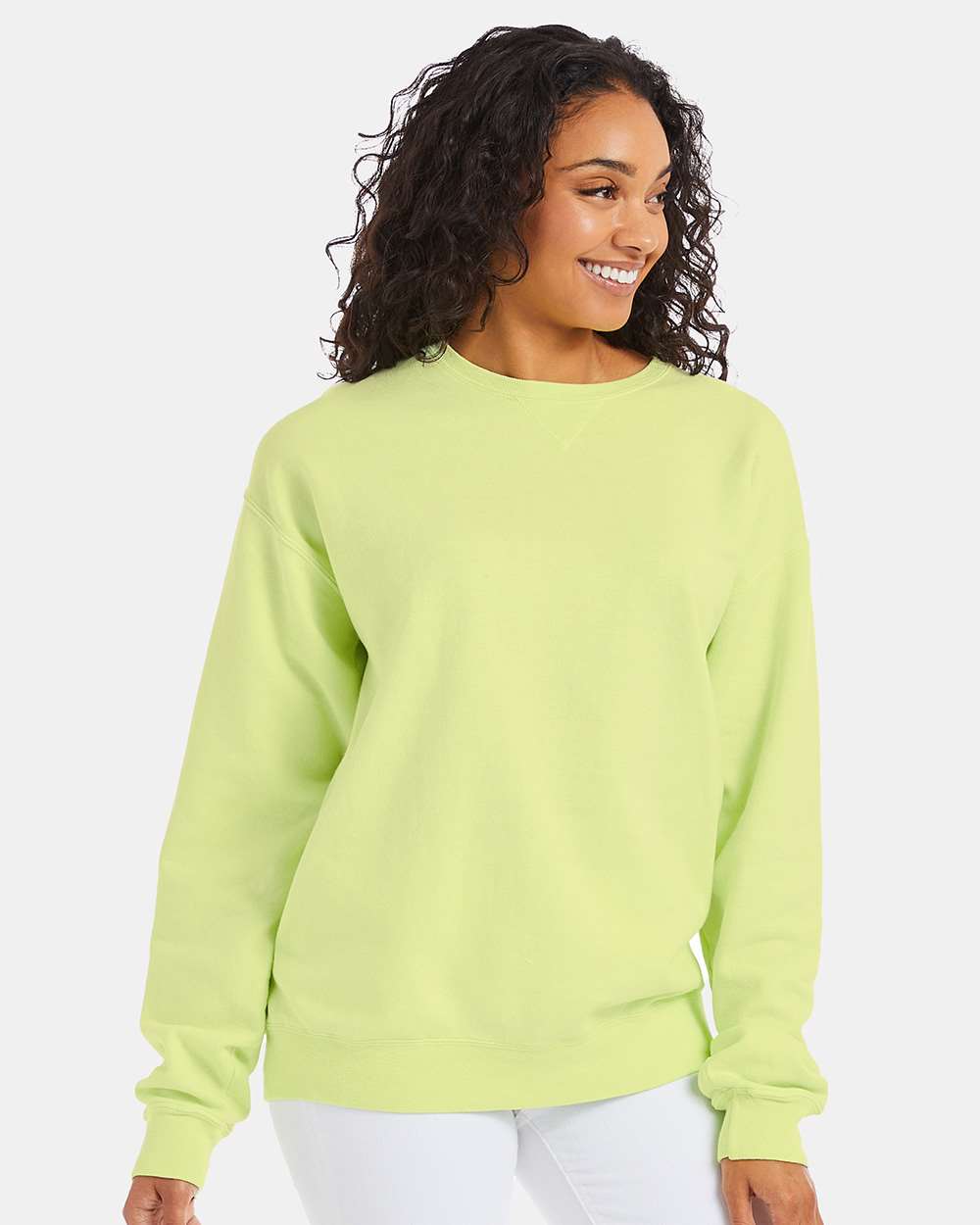 ComfortWash by Hanes GDH400 - Unisex Garment-Dyed Crewneck Sweatshirt — Chic Lime