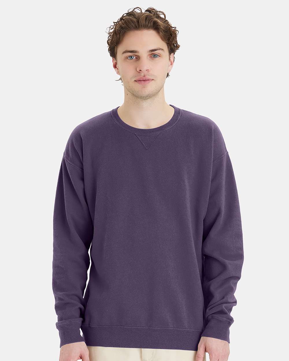 ComfortWash by Hanes GDH400 - Unisex Garment-Dyed Crewneck Sweatshirt — Grape Soda