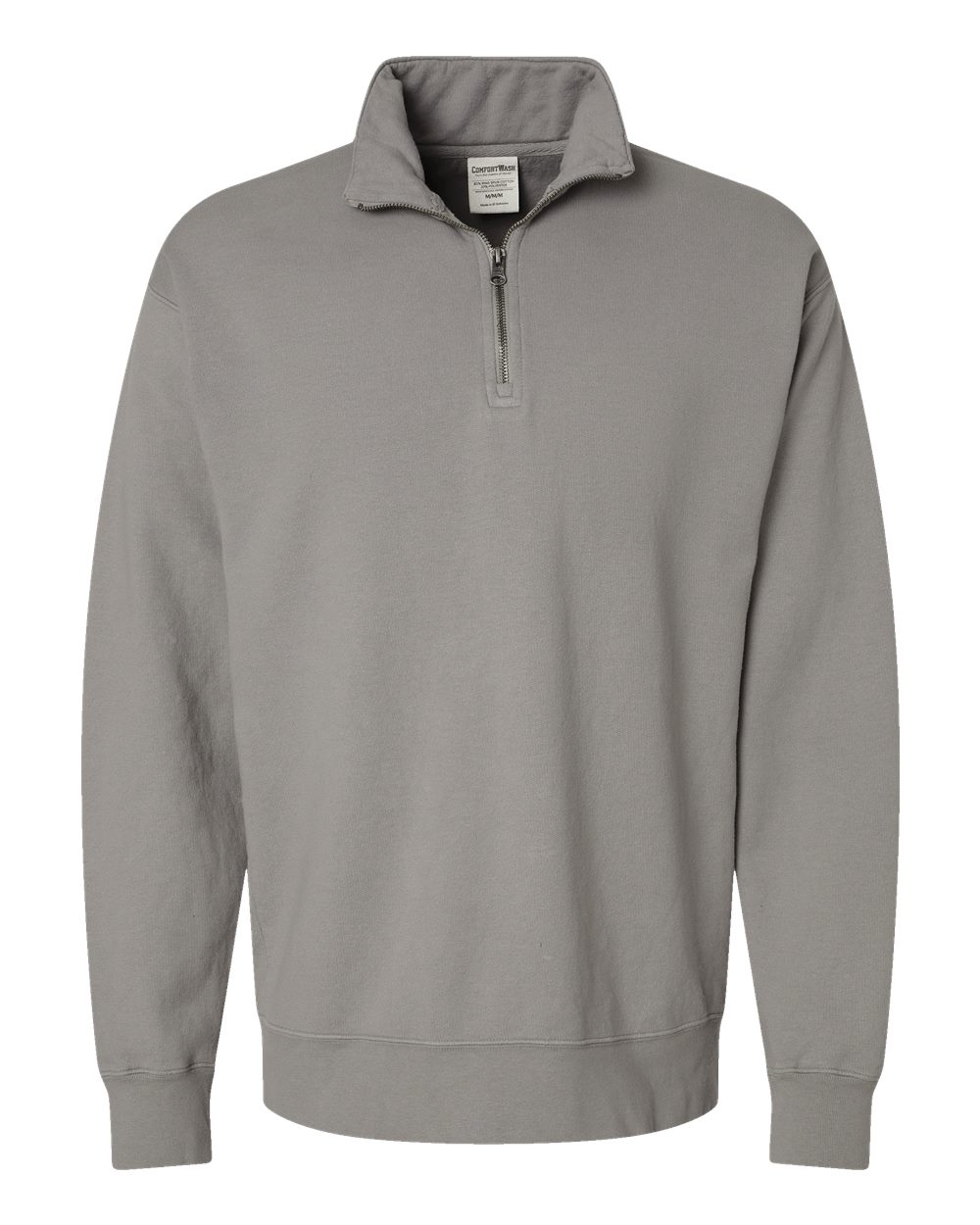 ComfortWash by Hanes GDH425 - Unisex Garment-Dyed Quarter-Zip Sweatshirt — Concrete Grey (flat)