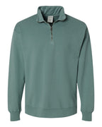 ComfortWash by Hanes GDH425 - Unisex Garment-Dyed Quarter-Zip Sweatshirt — Cypress Green (flat)
