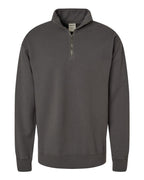 ComfortWash by Hanes GDH425 - Unisex Garment-Dyed Quarter-Zip Sweatshirt — New Railroad Grey (flat)