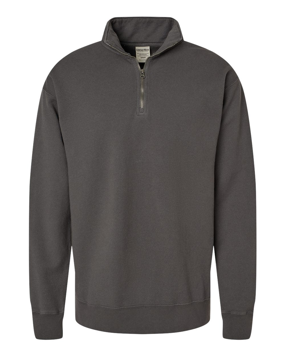 ComfortWash by Hanes GDH425 - Unisex Garment-Dyed Quarter-Zip Sweatshirt — New Railroad Grey (flat)