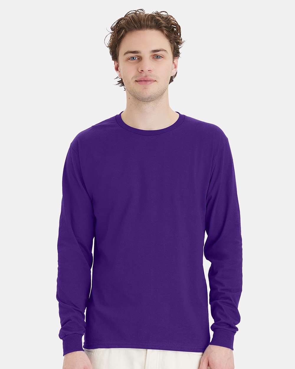 Hanes 5286 - Essential-T Long Sleeve T-Shirt — Athletic Purple