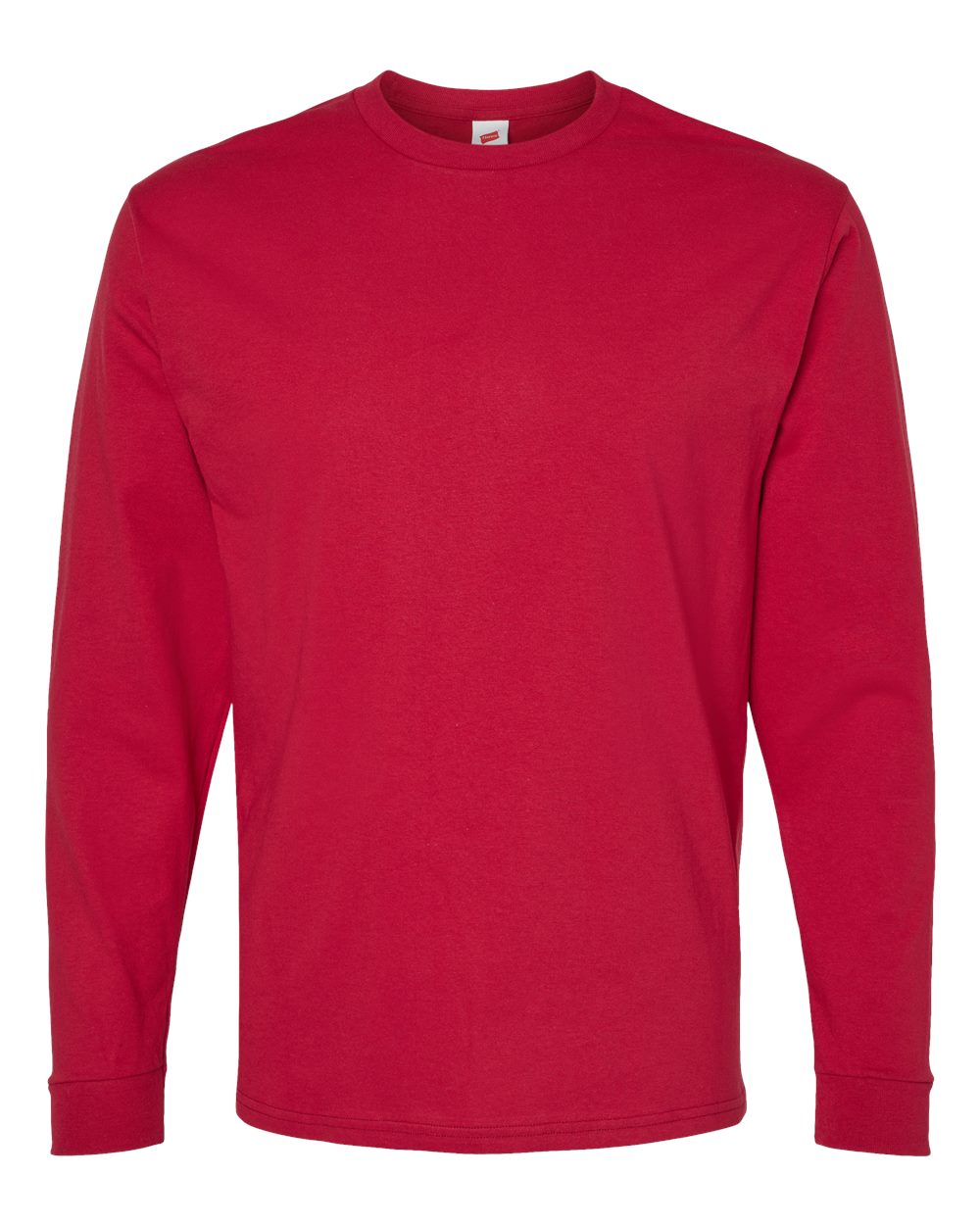Hanes 5286 - Essential-T Long Sleeve T-Shirt — Athletic Crimson (flat)