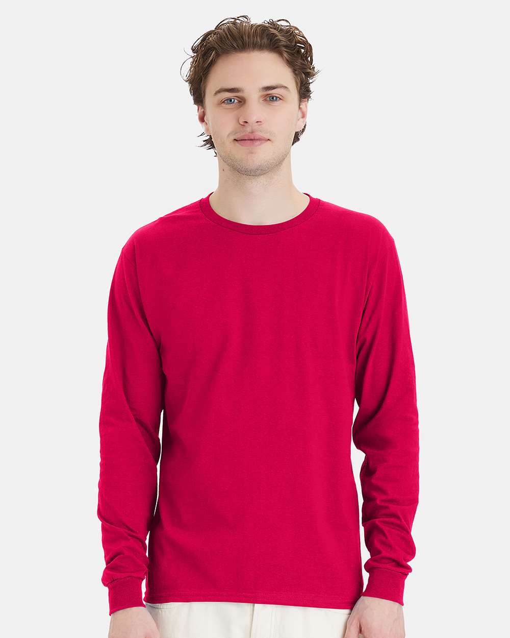 Hanes 5286 - Essential-T Long Sleeve T-Shirt — Athletic Crimson