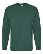 Hanes 5286 - Essential-T Long Sleeve T-Shirt — Athletic Dark Green (flat)