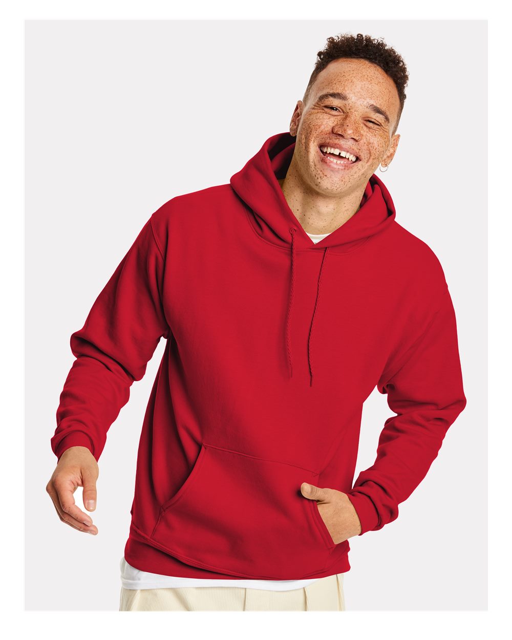 Hanes P170 - Unisex EcoSmart® Hooded Sweatshirt — Athletic Crimson