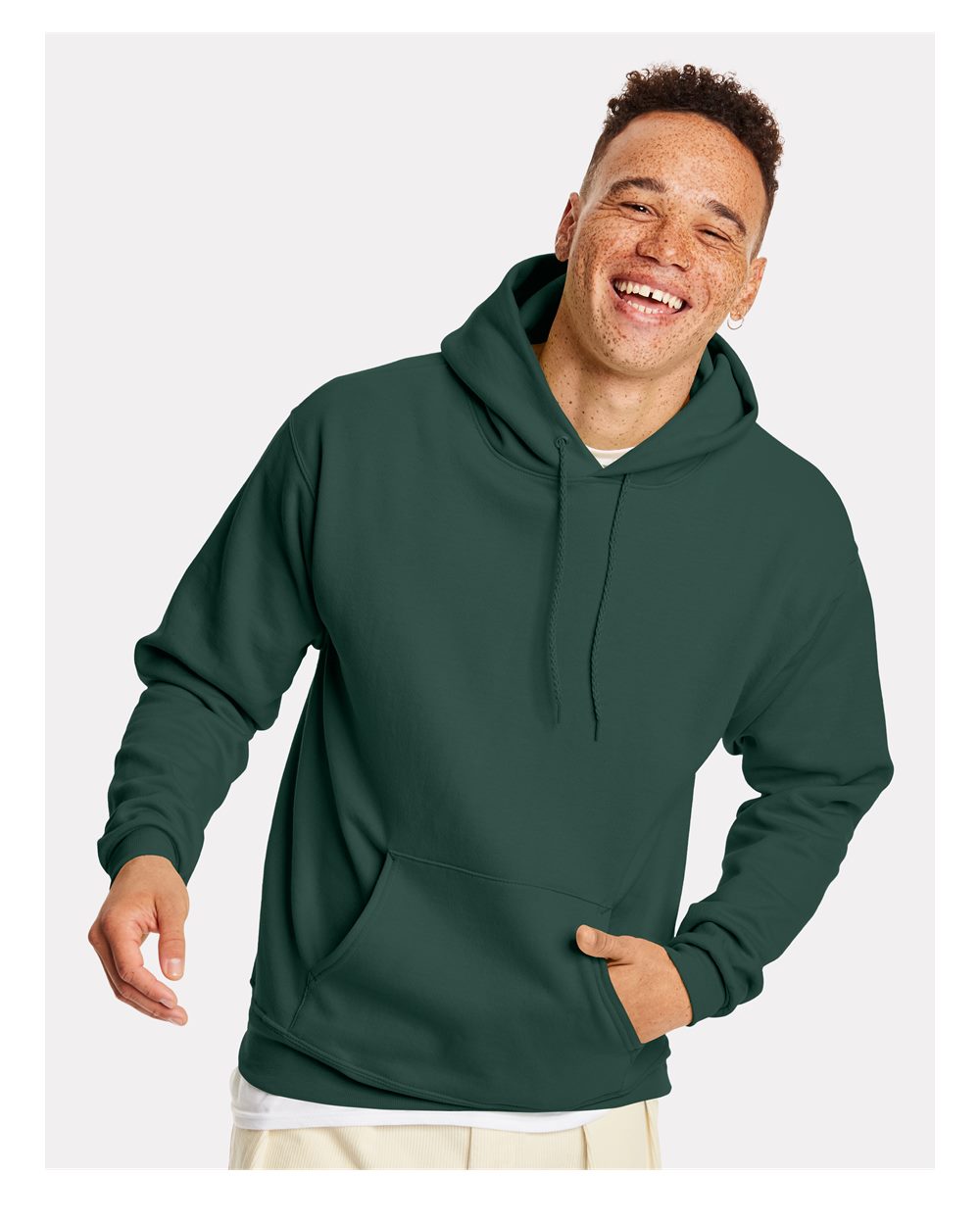 Hanes P170 - Unisex EcoSmart® Hooded Sweatshirt — Athletic Dark Green