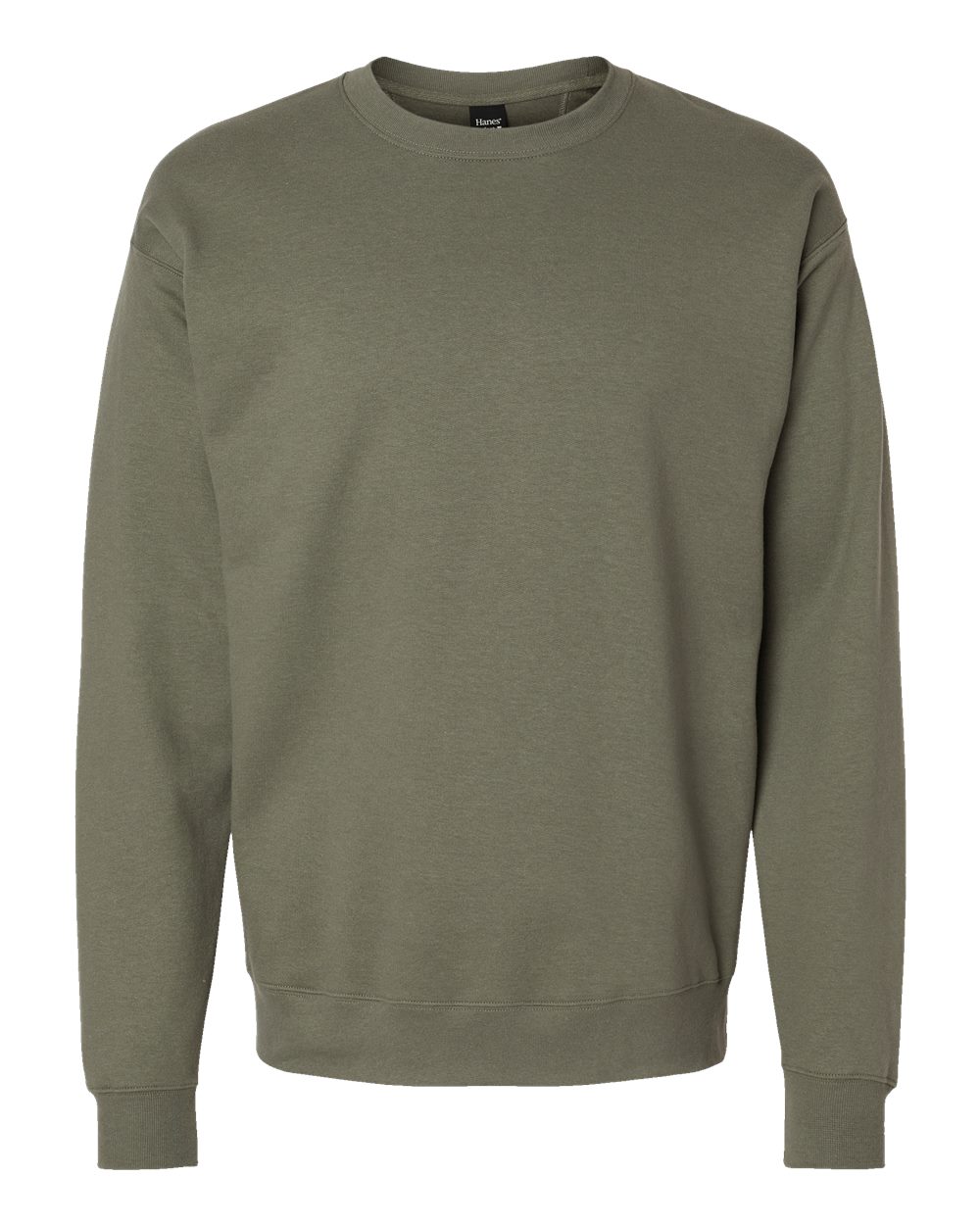 Hanes RS160 - Unisex Perfect Sweats Crewneck Sweatshirt — Fatigue Green (flat)