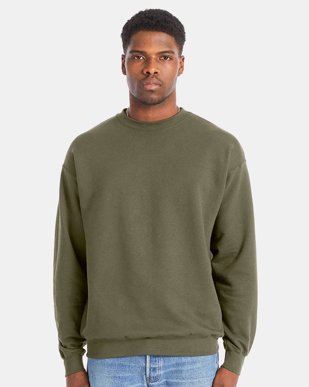 Hanes RS160 - Unisex Perfect Sweats Crewneck Sweatshirt — Fatigue Green