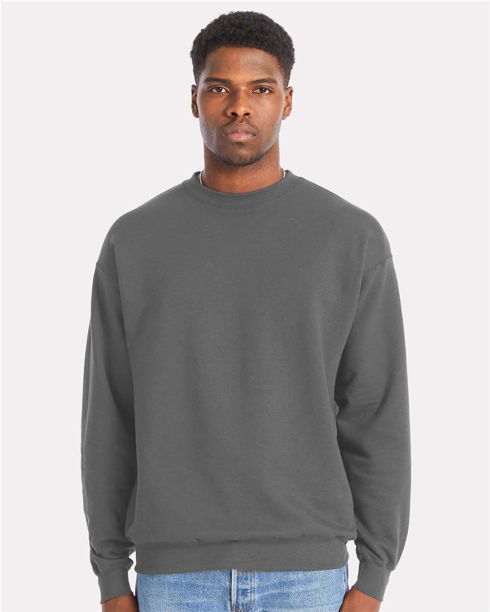 Hanes RS160 - Unisex Perfect Sweats Crewneck Sweatshirt — Smoke Grey