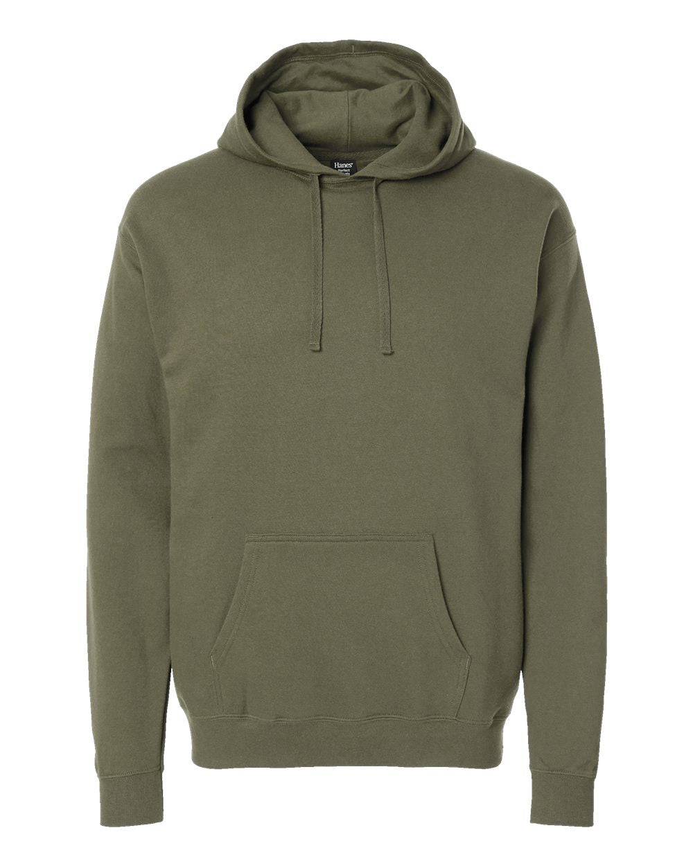 Hanes RS170 - Unisex Perfect Sweats Hooded Sweatshirt — Fatigue Green (flat)