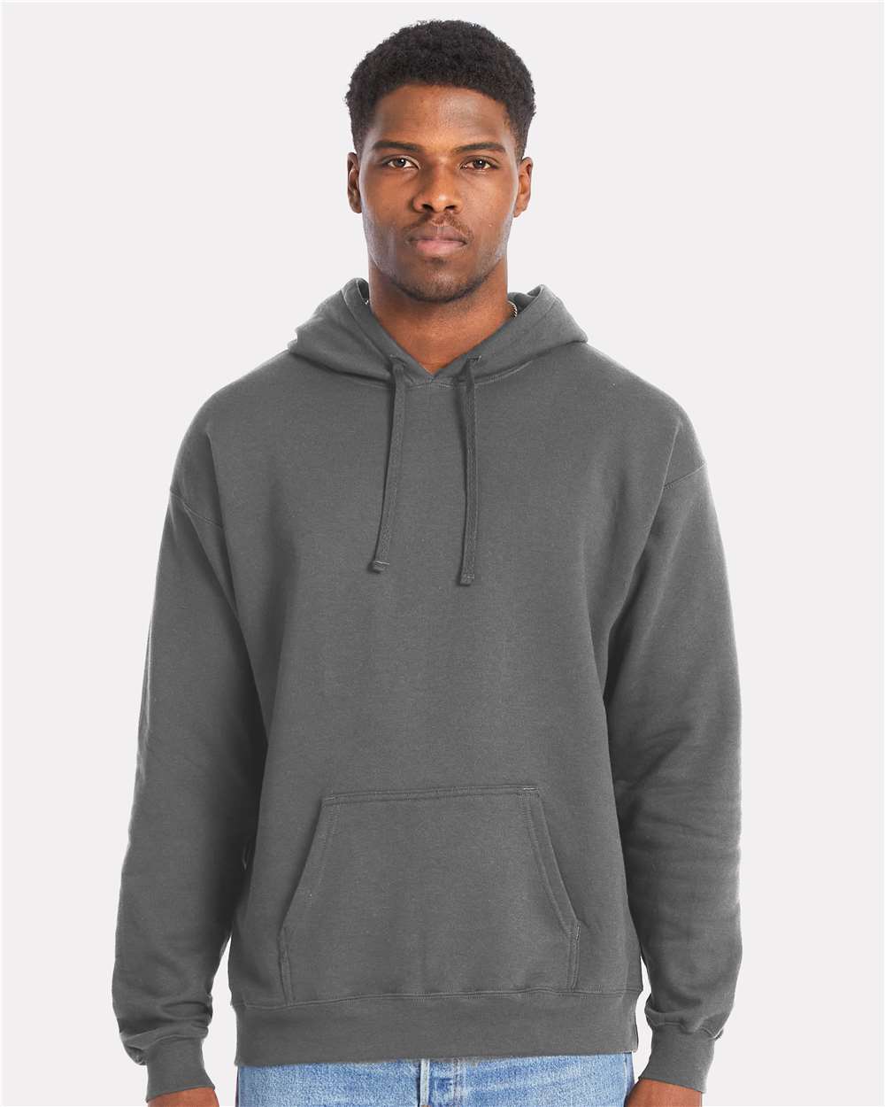 Hanes RS170 - Unisex Perfect Sweats Hooded Sweatshirt — Smoke Grey