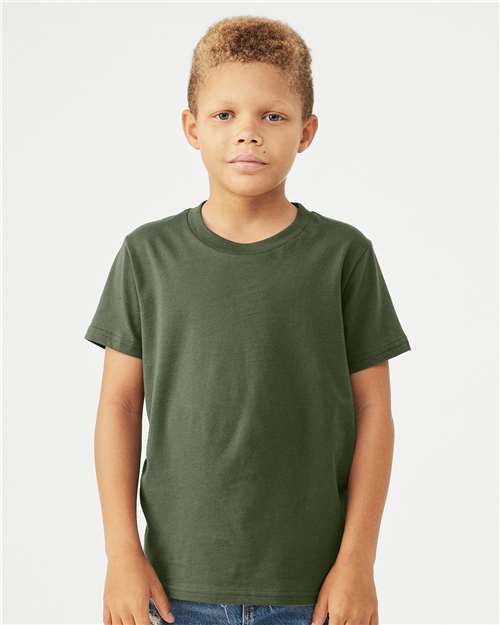 BELLA + CANVAS 3001Y - Youth Jersey Tee - Military Green