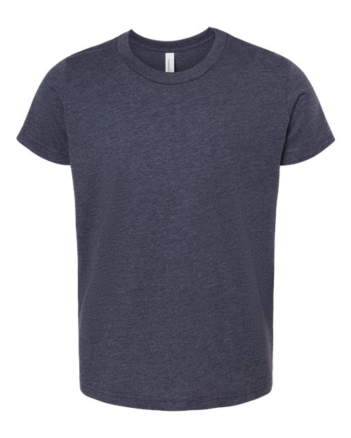 BELLA + CANVAS 3001YCVC - Youth CVC Jersey Tee - Heather Midnight Navy