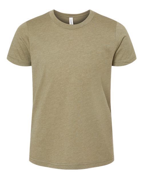 BELLA + CANVAS 3001YCVC - Youth CVC Jersey Tee - Heather Olive