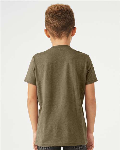 BELLA + CANVAS 3001YCVC - Youth CVC Jersey Tee - Heather Olive