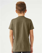 BELLA + CANVAS 3001YCVC - Youth CVC Jersey Tee - Heather Olive