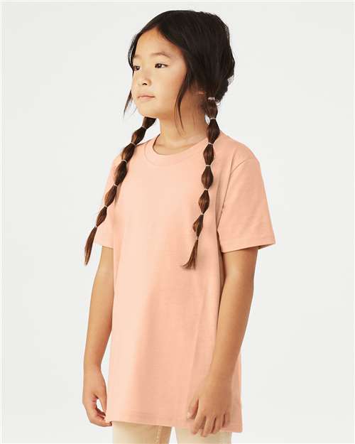 BELLA + CANVAS 3001YCVC - Youth CVC Jersey Tee - Heather Peach