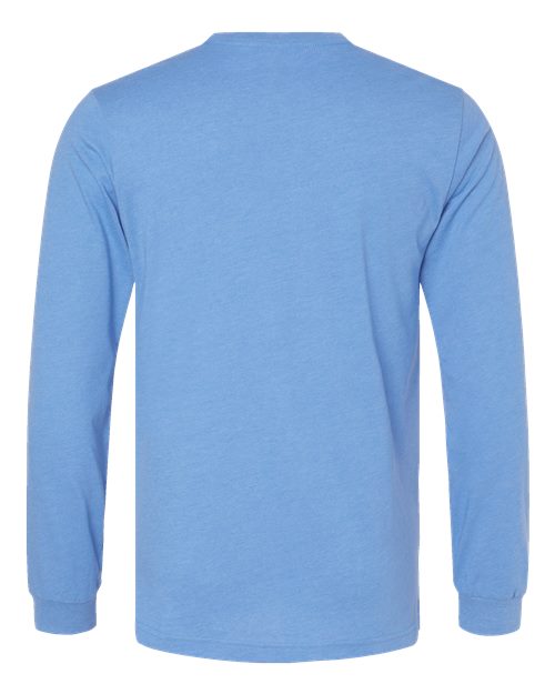 BELLA + CANVAS 3501CVC - Heather CVC Long Sleeve Tee - Heather Carolina Blue