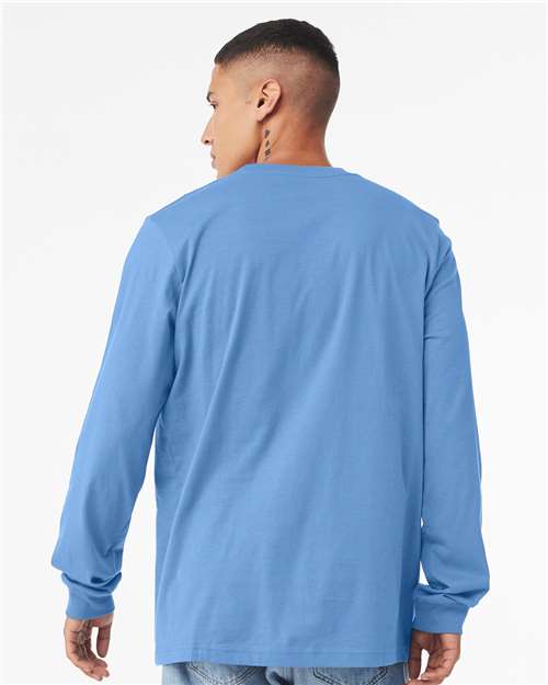 BELLA + CANVAS 3501CVC - Heather CVC Long Sleeve Tee - Heather Carolina Blue