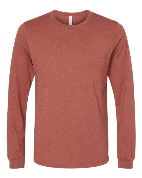 BELLA + CANVAS 3501CVC - Heather CVC Long Sleeve Tee - Heather Clay
