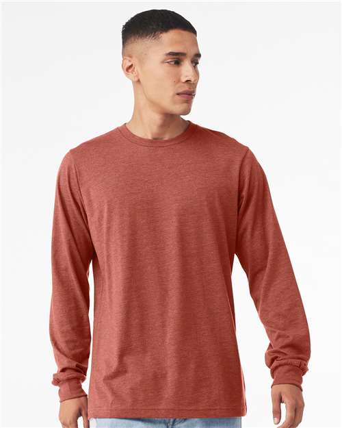 BELLA + CANVAS 3501CVC - Heather CVC Long Sleeve Tee - Heather Clay
