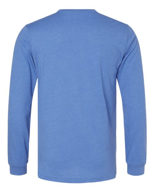 BELLA + CANVAS 3501CVC - Heather CVC Long Sleeve Tee - Heather Columbia Blue