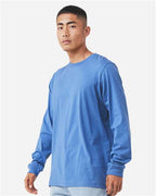 BELLA + CANVAS 3501CVC - Heather CVC Long Sleeve Tee - Heather Columbia Blue